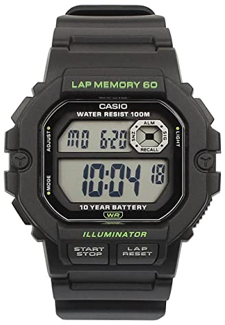 Casio Sports - Orologio da polso da uomo al quarzo Sportivo bracciale e cassa in Resina di colore Nero display analogico nero - WS-1400H-1A