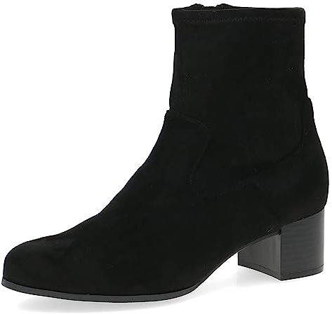 CAPRICE Damen Stiefeletten mit Absatz mit Reißverschluss Vegan, Schwarz (Black Stretch), 40 EU