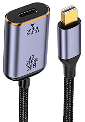 NFHK USB-C Typ C Buchse Quelle zu Mini Displayport DP 1.4 Senke HDTV Kabel 8K@60hz 4K@120hz für Tablet Phone Laptop
