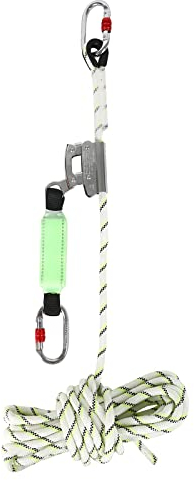 Cinghia di raccolta, protezione dalle cadute, 10 m, corda di raccolta con ammortizzatore e moschettone, protezione anticaduta per arrampicata su alberi e alpinismo