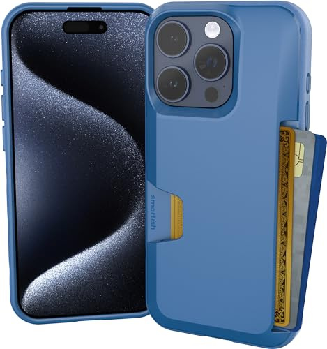 Smartish iPhone 15 Pro Wallet Case - Wallet Slayer Vol. 1 [Slim + Protective] Credit Card Holder - Blues on The Green