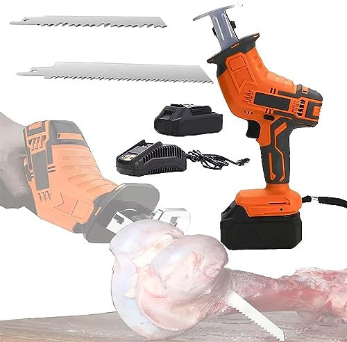 DPDZSW Sierra Hueso Sierra Hueso Profesional Inalámbrica Sierra Carnicero Eléctrica Sierra De Carne De Hueso Comercial para El Hogar para Cortar Costillas De Cerdo con Batería,1*Battery