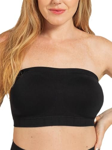 SHAPERMINT Convertible Strapless Bras for Women - Bandeau Bra, Strapless Top, Bandeau Top, Wireless Bra Black