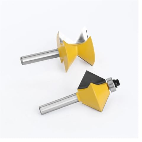 TRISTO 2pcs Router Bit, Set 8mm Shank 90 Grad V Design Groove Edge Banding Router Bit Set Platte Spleißen Holzbearbeitung Fräser