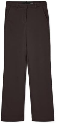 VERO MODA Damer Vmzamira Mw Straight Pant Ga Noos tygbyxor, Choklad tårta, (L) W x 32L