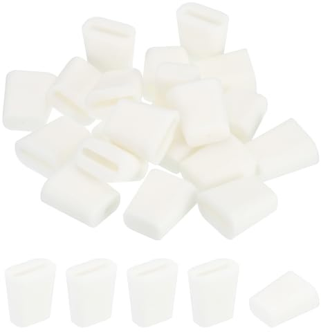 PATIKIL Diskbänksställ fötter, 20-pack gummiställ botten skyddande ersättningsfötter trådstötfångare skydd för diskbänkshylla botten, vit