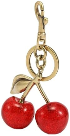 HOOLRZI Cerise Sacs Charme Élégant Cerise Sac Charme Polyvalent Porte-clés Pendentif Accrocheur Cerise Porte-clés Charme Sac À La Mode