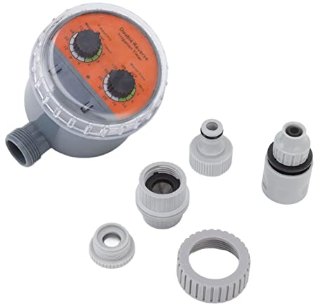 HWGING Timer di irrigazione, valvola a sfera con due quadranti, IP67, impermeabile, automatico, senza pressione, timer di irrigazione cortili, balconi, controllo di irrigazione