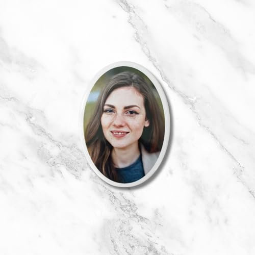 Personalizzato Memorial Ceramic Photo Tile Italy - Ovale 5,1 cm Impermeabile Porcellana Immagine per Lapidi & Tombe, Lapide Placca per Decorazioni Cimitero, Ritratto tributo funebre