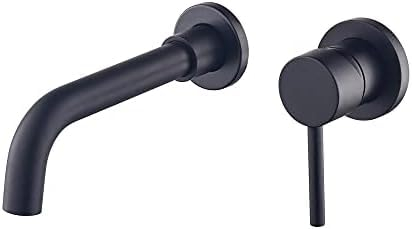 Wandmontierte Badarmaturen, Badarmaturen, Waschbeckenarmaturen Für Badezimmer, Waschtischarmatur, Einhand-Badezimmerarmaturen, Mischbatterie, Schwarz,Schwarz