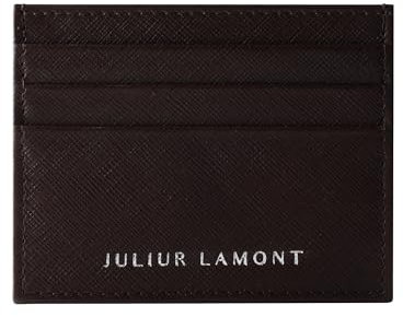 JULIUR LAMONT® Kartenetui Herren | Kartenetui Damen | Slim Kartenhalter aus Leder | Unisex Kreditkartenetui mit 6 Fächer | Card Holder mit Geschenkbox (Braun)