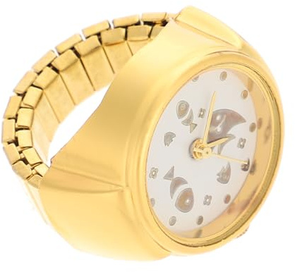 LIFKOME Ringuhr Taschenuhren für Herren Uhrenringe für dekorativer Uhrenring Herren Digitaluhr Uhr Uhr edelstahlringe fingeruhr tragbarer Uhrenring Partyzubehör Rostfreier Stahl Golden