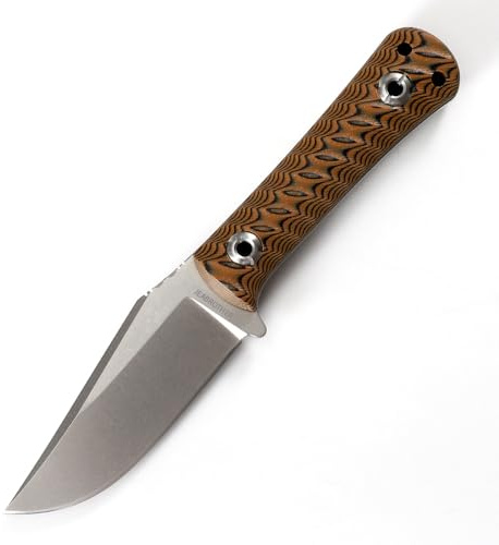 Survival Outdoor Messer mit G10 Griff,Jagdmesser Feststehende Klinge,Survival Messer mit Kydex Scheide,Bushcraft Messer for Camping Trekking Angeln,Ideal als Geschenk (Weiß+Braun Griff)
