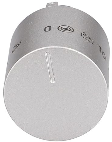 ensipart Drehgriff für Kochstelle an Backofen kompatibel mit Bauknecht 481010910851 versenkbarer silbergrauer Knebel Drehknopf