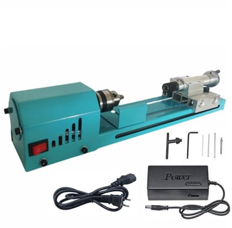 EJPPDHCO Mini Lathe Machine Woodturning Lathe Adjustable Rotary Buddha Pearl Lathe Grinding Polishing Wood Lathe Machine 110V-240V(Upgraded T2)