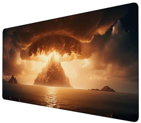 Alfombrilla Ratn Gaming, Alfombrilla Ratón, Mouse Pad, Alfombrilla para Computadora con Base de Goma Antideslizante para Ratón con Cable o Inalámbrico PC/Mac (Nube de hongo)(1500x800x3mm)(Negro) R-E-H