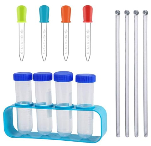 YSJCHEBS Ensemble D'Expérimentation pour Enfants De 13 Pièces, Ensemble D'Expérimentation Scientifique Créative, Pipette pour Enfants, Jouet Pédagogique pour Enfants, Kit Scientifique À Domicile