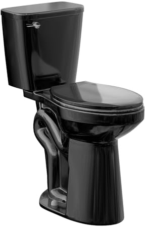 Simple Project 21 Inch Black High Toilet Elongated With Comfort Chair Seat, 1.28 Gpf Powerful Single Flush Extra Tall Toilet, 12 Inch Rough In Bathrooms Comfort Height For Seniors & Tall Person