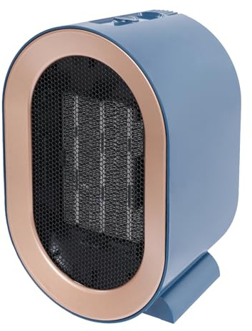 GCIUEMMH 1200W Fan Heater - Portable Electric Heater with 2 Heat Settings (800W/1200W), Overheat & Tip-Over Protection - Compact for Office, Bedroom & Indoor Use (Blue)
