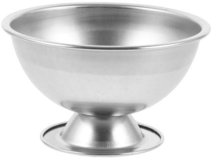 Ciieeo copa de alumbre tazones para mezclar con tapas acero taza cuenco de alumbre tazón de fuente de metal cuenco de aluminio de metal para derretir e Silver