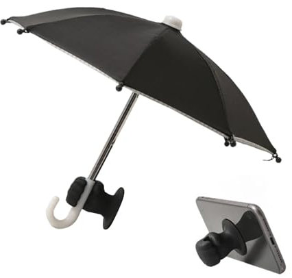 Cell Phone Umbrella Sun Shade - UV Protection Mini Shade - Portable Wind-Proof Phone Umbrella with Fist Suction Cup for Beach Bicycles Motorcycle Outdoor Chair Travel