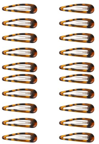JchEnye Set de 20 Petites Barrettes de Cheveux pour Femmes Marron (env. 4.8×1.5CM), Accessoires de Cheveux Stylés et Antidérapants, Clips de Cheveux pour Filles