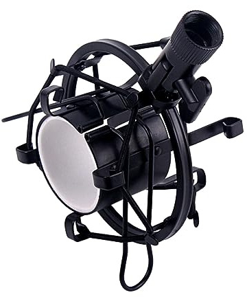 GOOHOCHY Supporto Microfono Condensatore Nero Con Supporto Ragno Antivibrazioni in Metallo Clip Resistenti Per Asta Microfono Accessorio Professionale Per Studio Di Registrazione