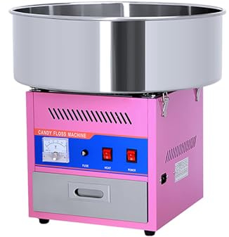 Electric Commercial Cotton Candy Maker Machine Floss 900W 110V/220V Fully Automatic w/Stainless Steel Bowl Large Storage Drawer Home Party