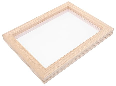 LOLIPPYY Papierherstellungsset Doppelter Holzrahmen DIY Bastelset Kreativset Lernspielzeug Schöpfrahmen mit Netzgeweben für Handwerkliche Papierherstellung und Bastelspaß