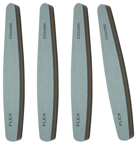 220/280 Grit Washable Professional Nail Files, 4Pcs Double Sided Nail Files | Fingernail File for Gel Natural and Acrylic Nails, Manicure Tools Pet Grooming Tools Nails Buffing Block