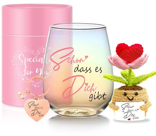 Arefen Geschenke für Frauen Weingläser Personalisiert Geschenke FreundinDankeschön Geschenk,Weihnachtsgeschenke,Geburtstagsgeschenk für Frauen,Freundin,Kollegin,Mama,Schwester Frau Geschenkideen