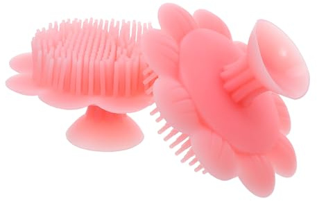 Beavorty 2pcs Shampoo Brush Silicone Bath Brush Soft Scalp Massager for Newborn Hair Washing in Bath