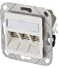 BTR 130B12D31102-E Datendose C6Amodul 3 Port 270°M UPk Unterputz, reinweiß