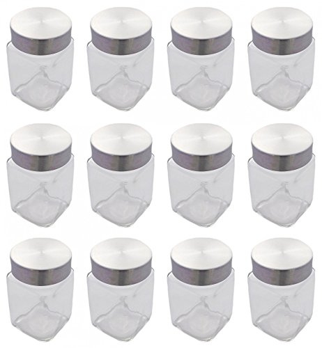 Vorratsglas Gewürzglas Glas mit Edelstahlverschuss 300 ml 12 Stück