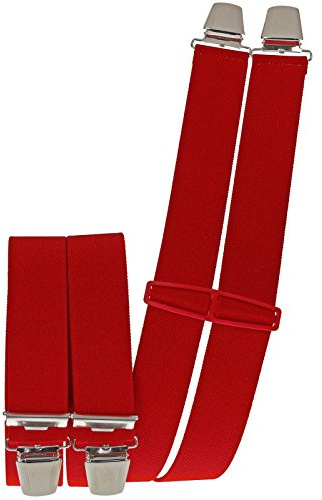 Harrys-Collection Hosenträger Herren 4 Clips 35mm, rot
