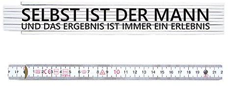 ZOLLSTOCK Metermaß Maßstab SELBST IST DER MANN Spruch Geschenk Heimwerker