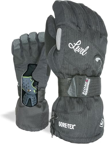 Level Half Pipe Gore-Tex - Snowboard Handschuhe, Thermohandschuhe Winter Herren mit Verstellbarem Riemen und Stulpe, Ski- und Winterhandschuhe Herren Wasserdicht, Atmungsaktiv für Snowboard - 1 Paar
