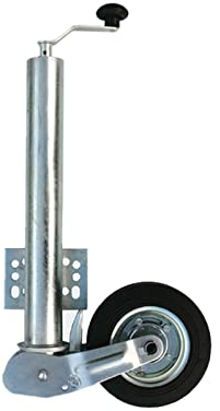 Wiltec automatisches Anhänger Stützrad mit 453 kg Stützlast ø60 mm, Bugrad mit Kurbel, Anhängerrad, Abstellstütze