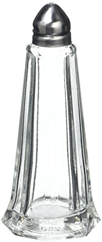 Genware KC001 Glass Lighthouse Salt Shaker Top, Silver