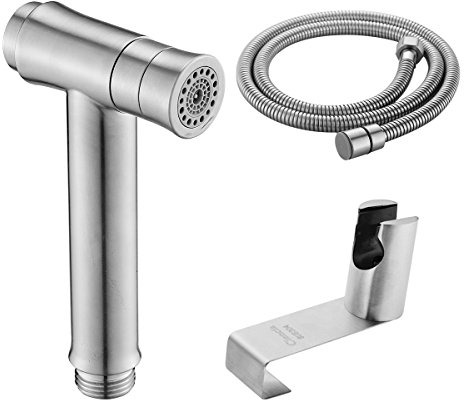 CIENCIA Edelstahl Bidet Handbrause 2 Strahlarten Bidet Sprayer Shattaf Komplett Bidet Set für WC, WS024BS