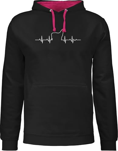 Shirtracer - Pullover Herren Frauen Hoodie Kontrast zweifarbig - - Damen - Herzschlag Pferd I Geschenk Pferde I