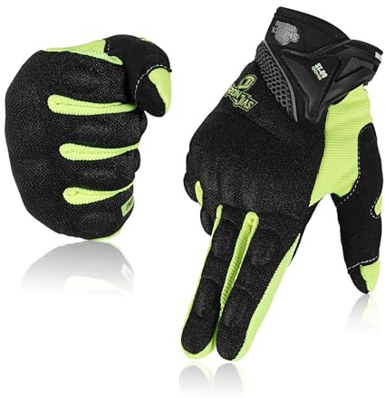 BORLENI Guanti da Moto per Guanti da Touch Screen per Uomo Donna, Traspiranti, da Corsa Fuoristrada, Guanti da Moto, Protezioni per Le Dita, Guanti da Guida