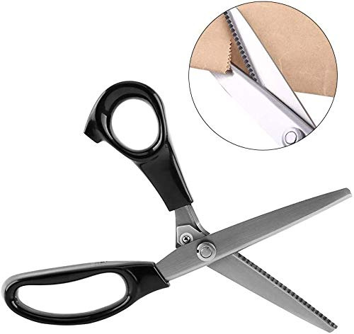 Pinking Shears, 9-Zoll Zackenscheren für präzises Schneiden von Stoff mit dekorativer Dreieck-Kante, professionelle Schneiderei-Schere für Näher, Schneider, Bastler und Hobbykünstler