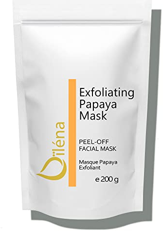 Maschera Esfoliante alla Papaia Maschera Viso Pulizia Aspiratore Punti Neri Maschera Alginato Peel-Off in polvere Idratante Vegan, senza lavaggio, Pulizia dei pori 200 g + dose gratuita