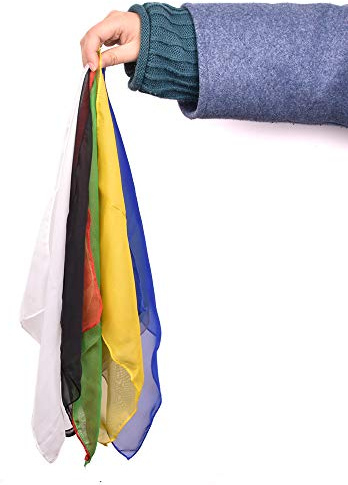 SUMAG Magiskt siden – 6 st magisk halsduk 30 × 30 cm jonglerande silke färgbyte halsdukar magiska tricks för trollkarl