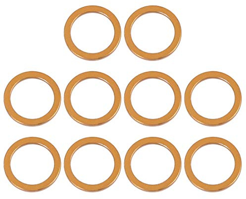 F FIERCE CYCLE 10 Stück Krümmerdichtung Auspuff O-Ring Für Motorrad | Kupferfarben, Metall, ID 25mm, OD 33mm, Dicke 5.3mm, Passend Für Jiangling JH70 100 110 125 150CC