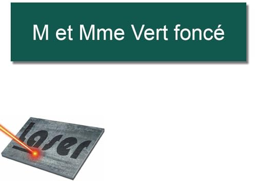 Placa grabada para timbre intercomunicador autoadhesivo, 6 x 1,5 cm, personalizada, 1 a 2 líneas, color verde oscuro