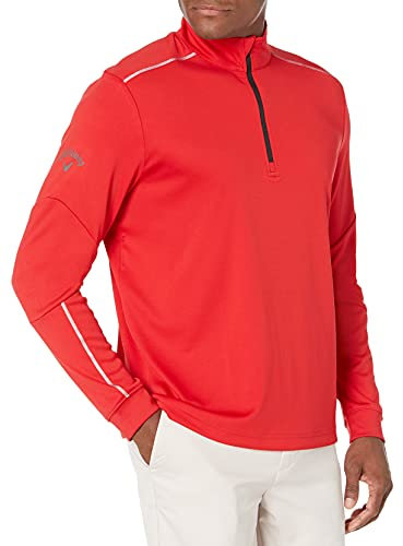 Callaway Opti-Repel Herrenjacke, langärmelig, 1/4-Reißverschluss, Salsa, L