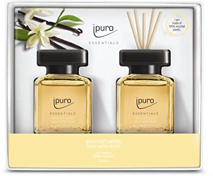 ipuro - erfrischender soft vanilla Raumduft - dezenter Raumerfrischer mit feiner Madagaskar Vanille - stilvoller Lufterfrischer in der Wohnung für ein puristisches Dufterlebnis 2 x 50 ml