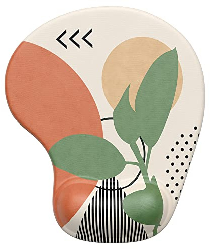 Hsurbtra Mauspad mit Gel-Handballenauflage Ergonomisches Wasserdicht Komfort Mausmatte mit Handgelenkpolster Handauflage, Mousepad mit Handauflage für schonende Handgelenk Haltung, Modern abstrakt
